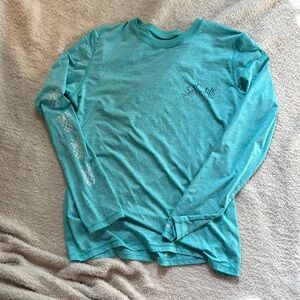 Salt Life Teal Long Sleeve Shirt dri-fit material